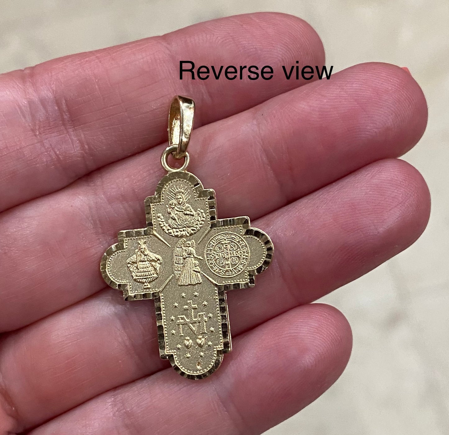 Large Four-Way Patron Saint Scapular Cross Pendant