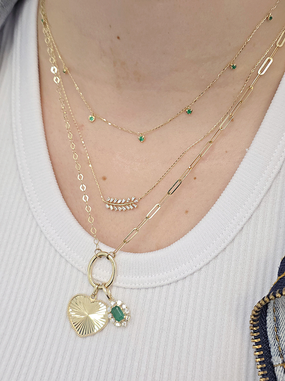 Oval Carabiner Clasp Necklace with Paperclip And Cable Chain Duo