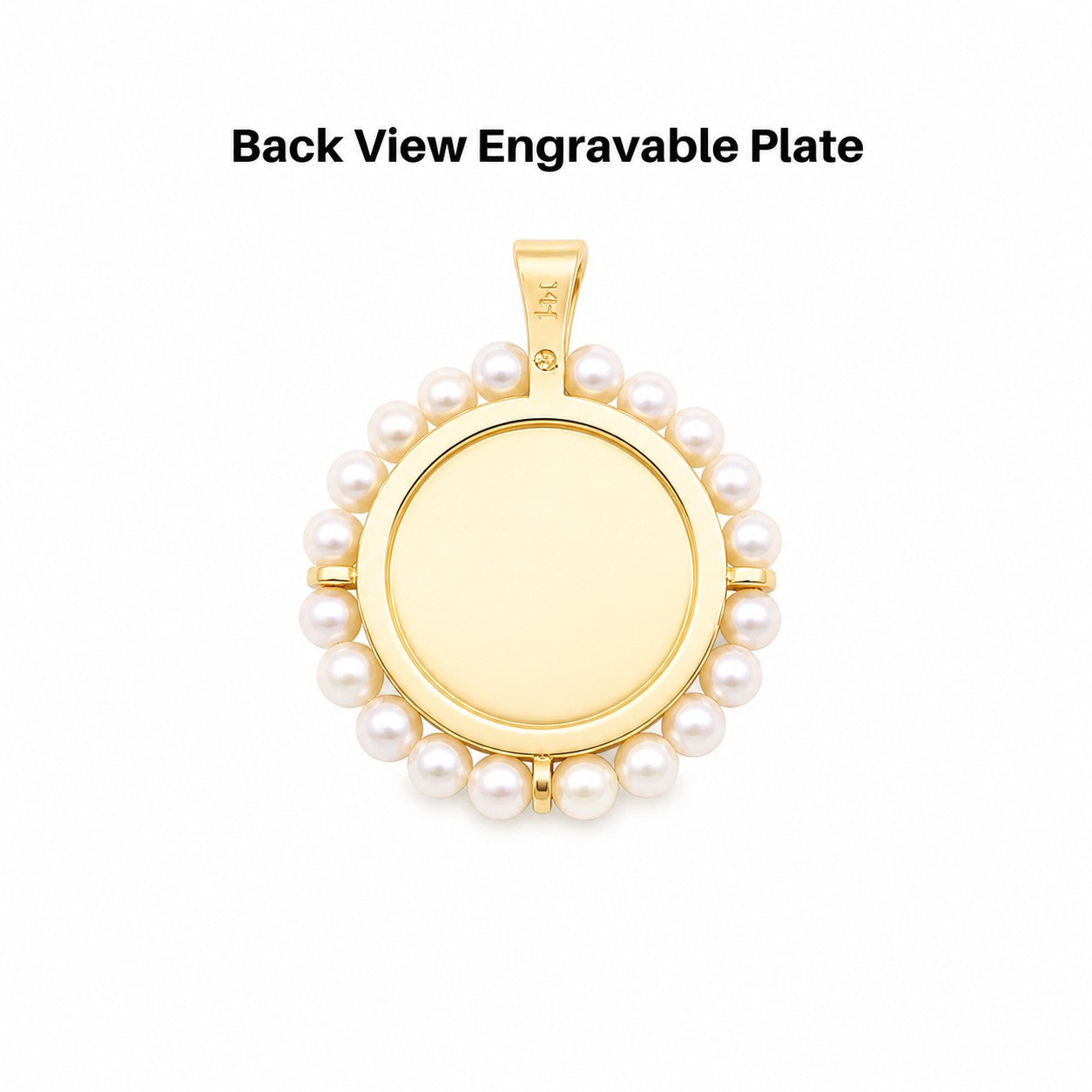 Round Mother of Pearl Miraculous Medal Pendant with Mini Pearl Frame