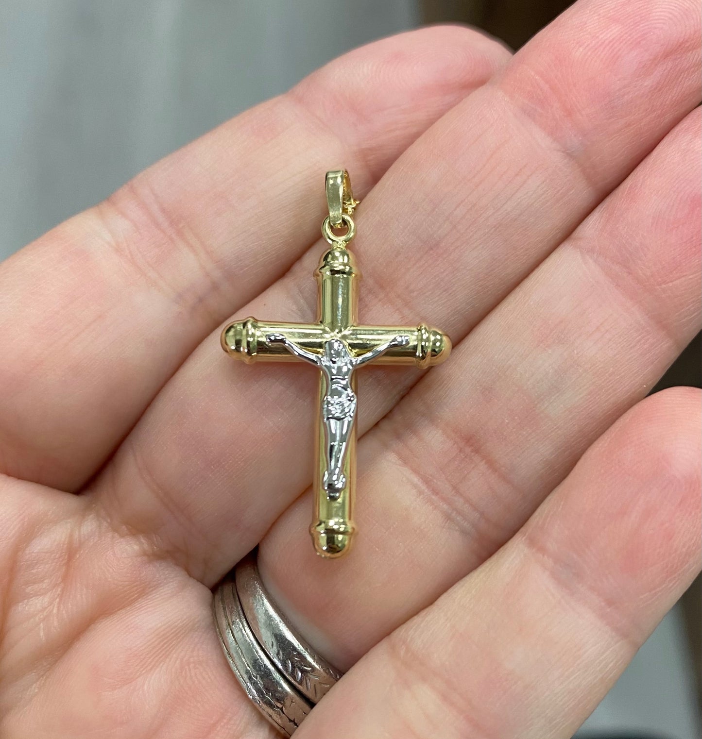 Two-Tone Crucifix with Jesus Christ