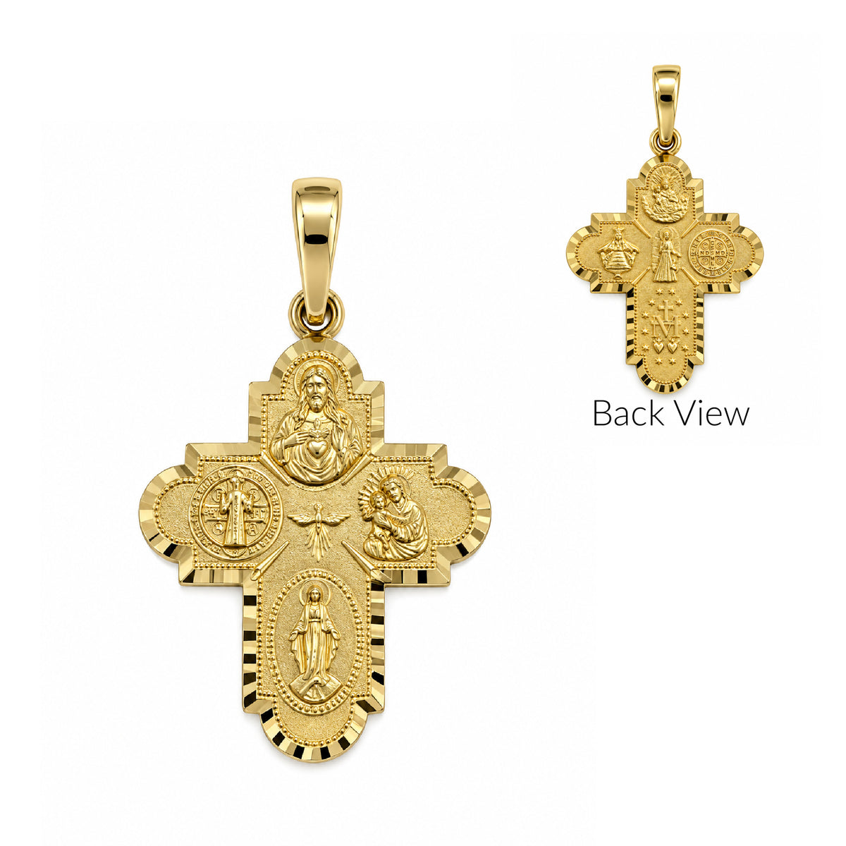 Four-Way Patron Saint Scapular Cross Pendant