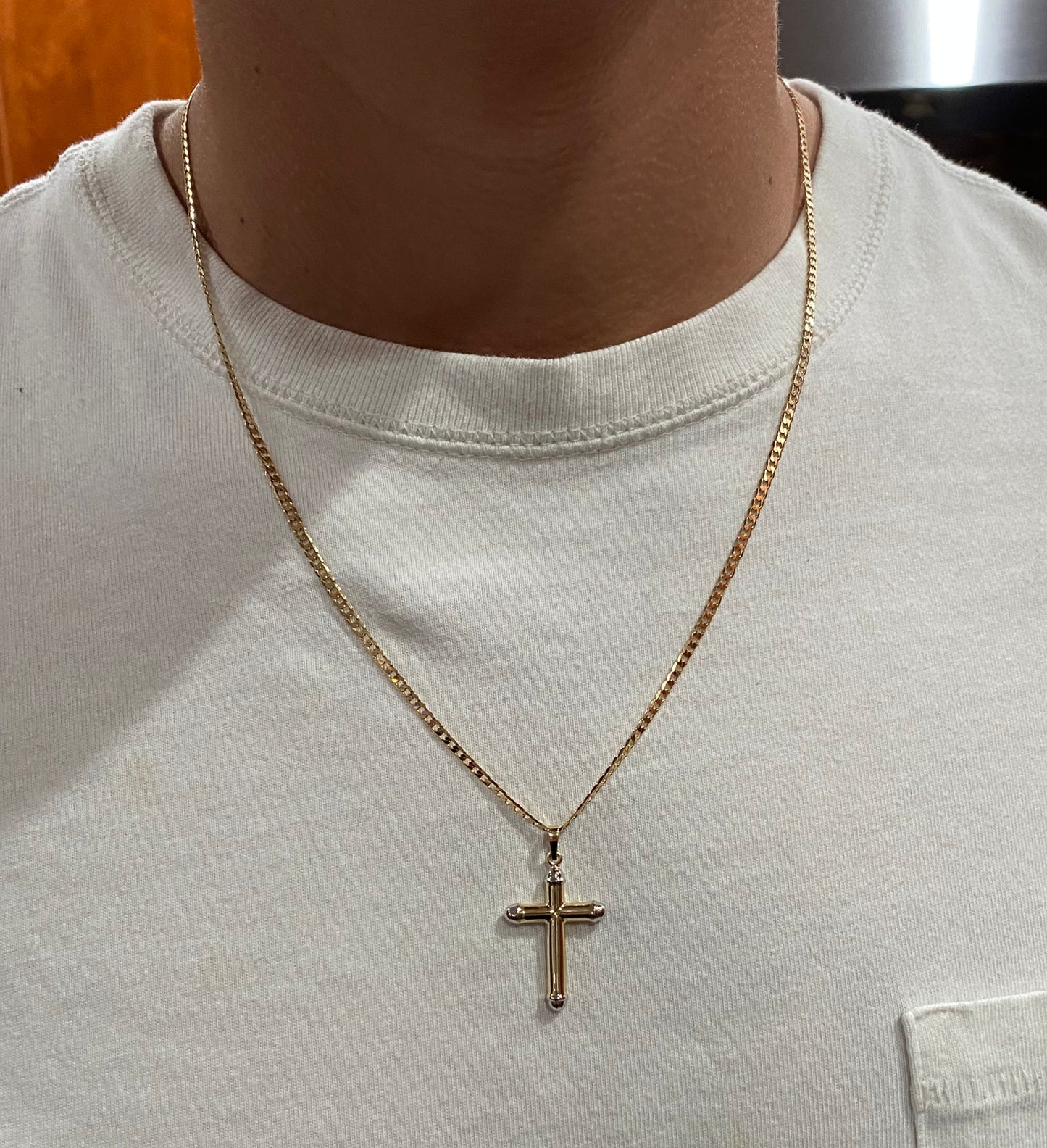 Two-Tone Tube Design Cross for Men