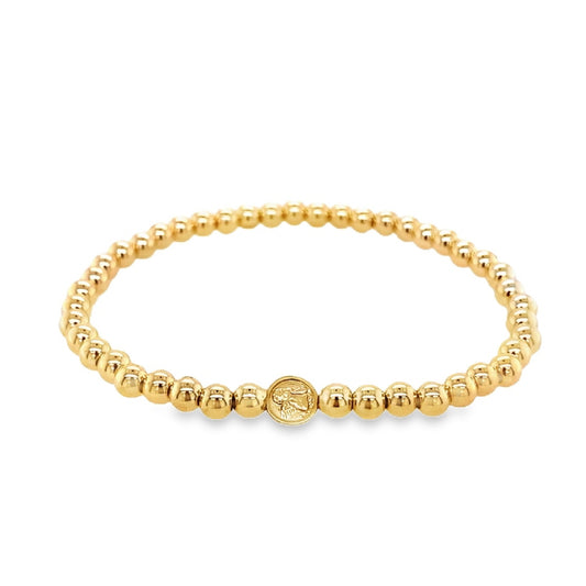 Mini Guardian Angel Gold Filled Elastic Bracelet (6.0MM)