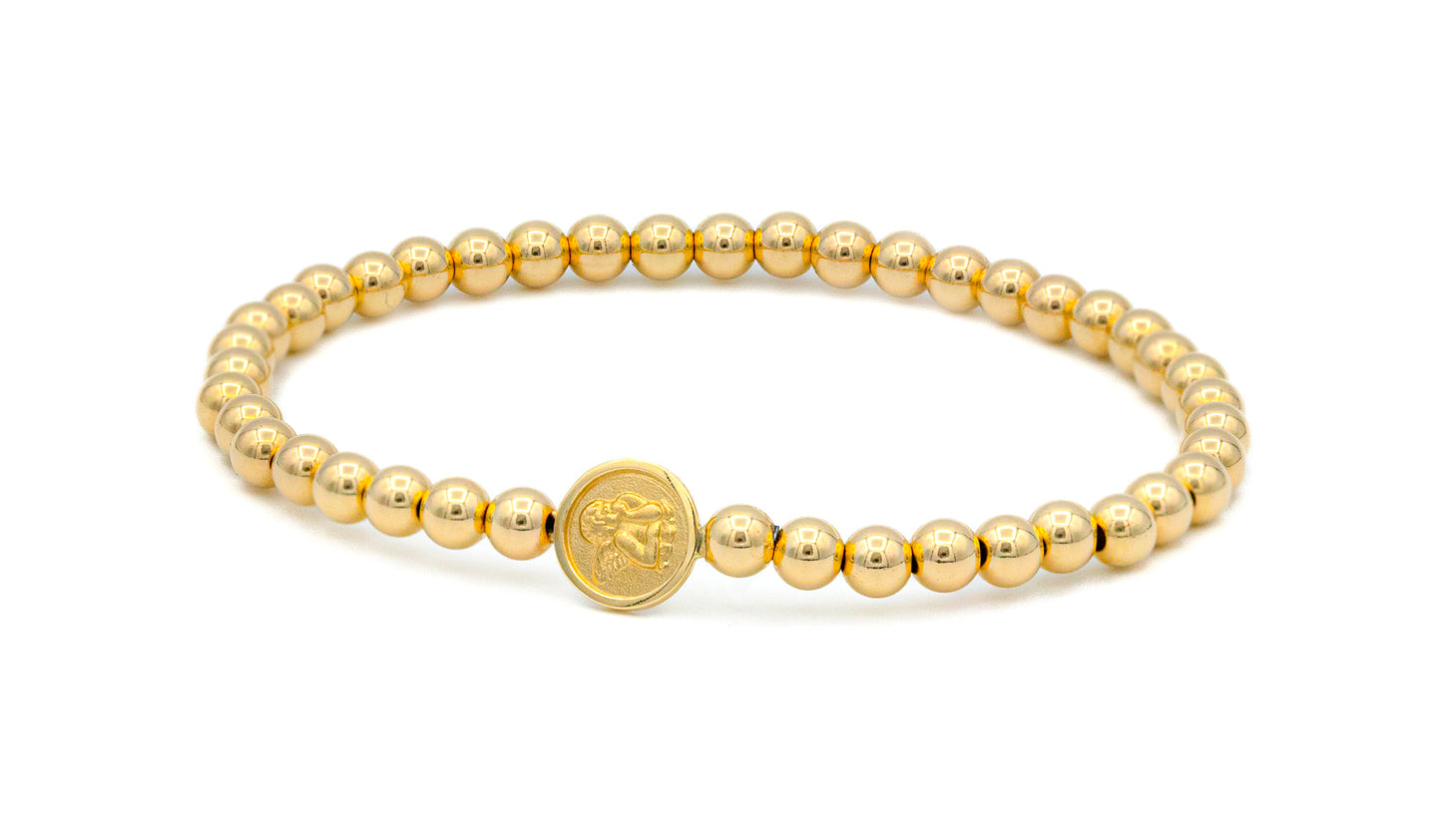 Guardian Angel Gold Filled Elastic Bracelet (8.0MM)