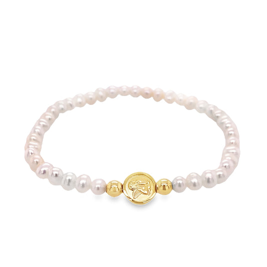 Guardian Angel Pearl Elastic Bracelet (8.0MM)