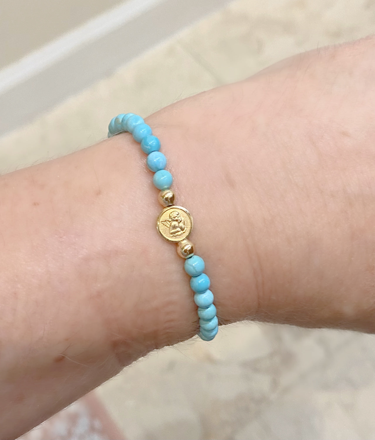 Guardian Angel Pearl Elastic Bracelet (8.0MM)