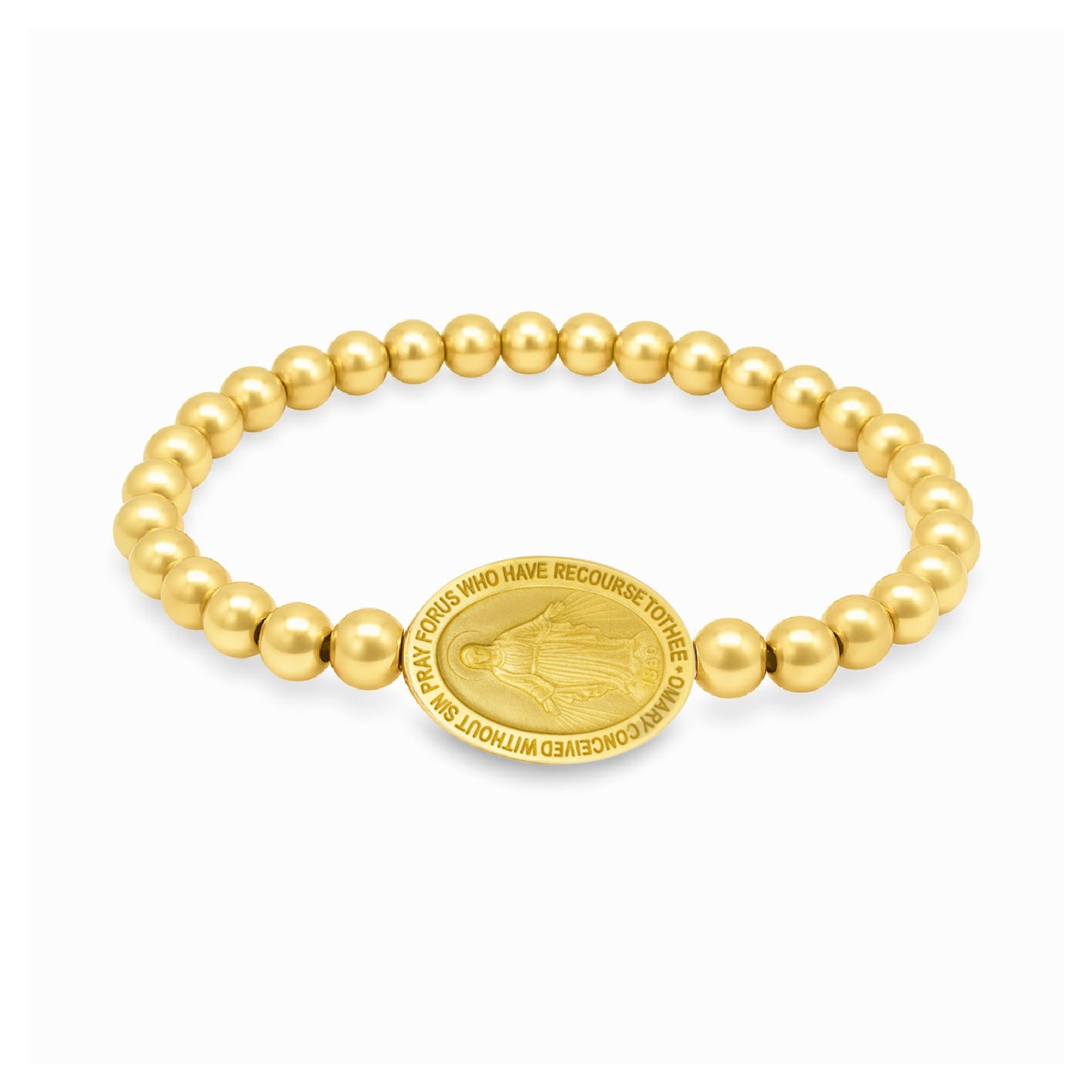 Miraculous Gold Filled Bead Elastic Bracelet 8X12mm