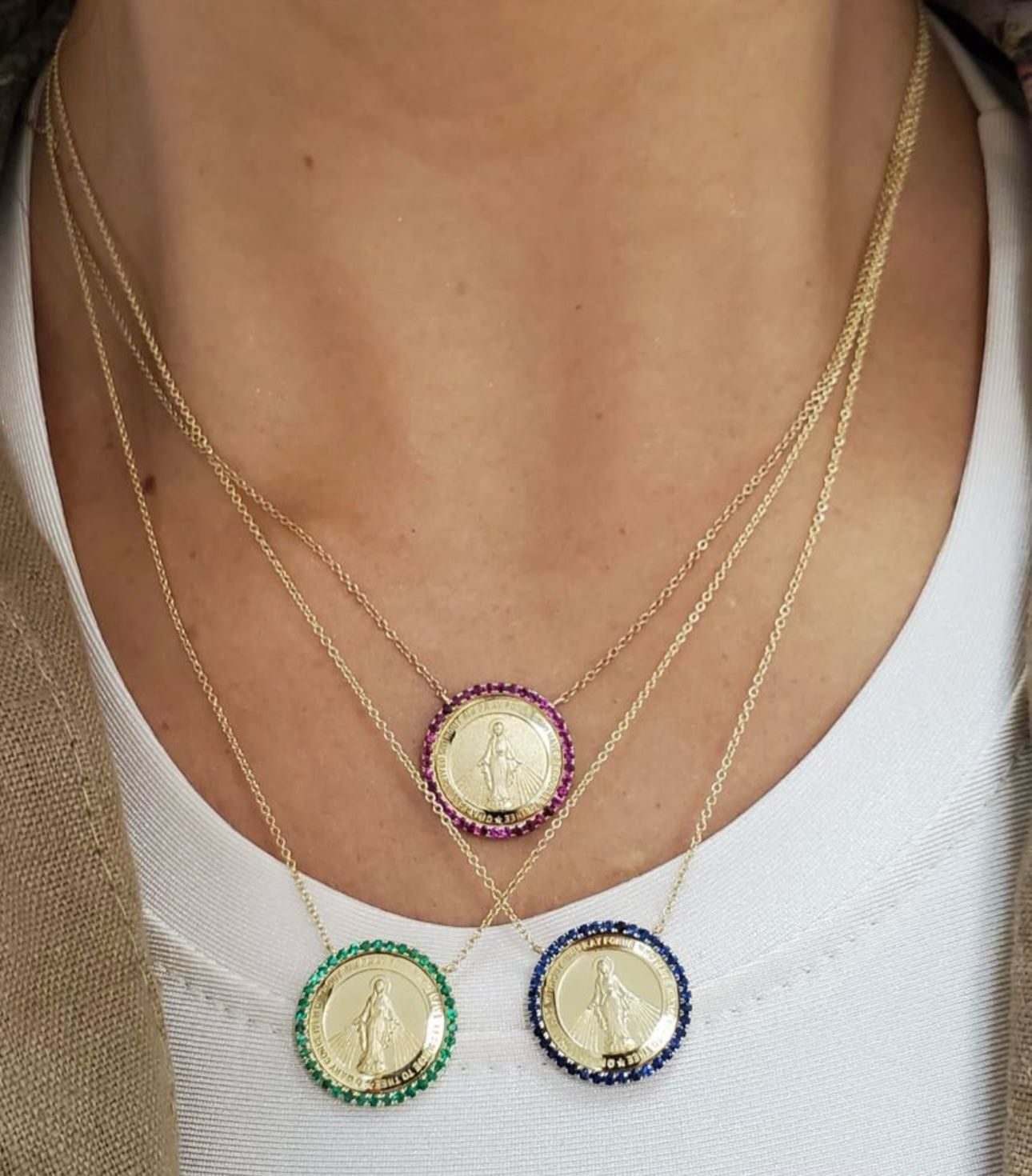 Round Color Stone Miraculous Necklace