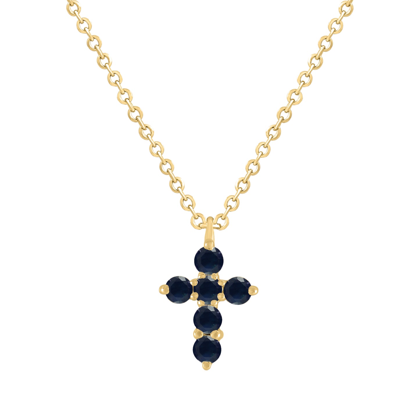 Color Stone Gemstone Miniature Cross Necklace