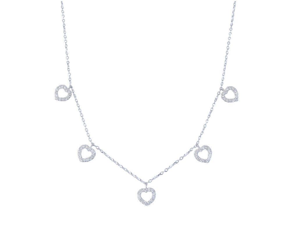 Diamond Dangle Heart Necklace