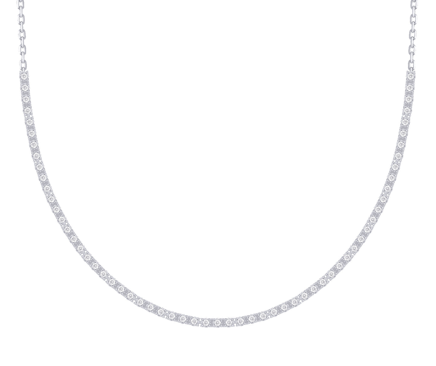 Half-Way Diamond Tennis Necklace