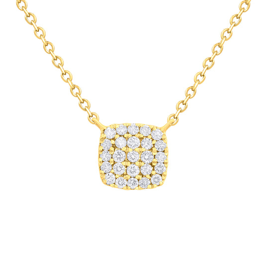 14KW Gold cushion shape diamond pendant