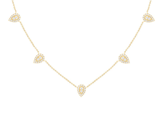 Diamond Pave Drops Station Necklace