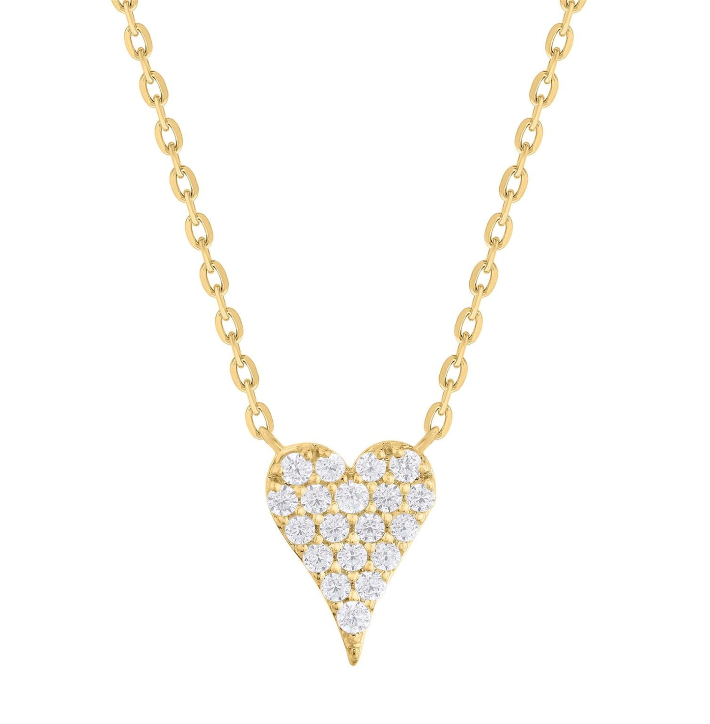 14K Gold diamond heart necklace