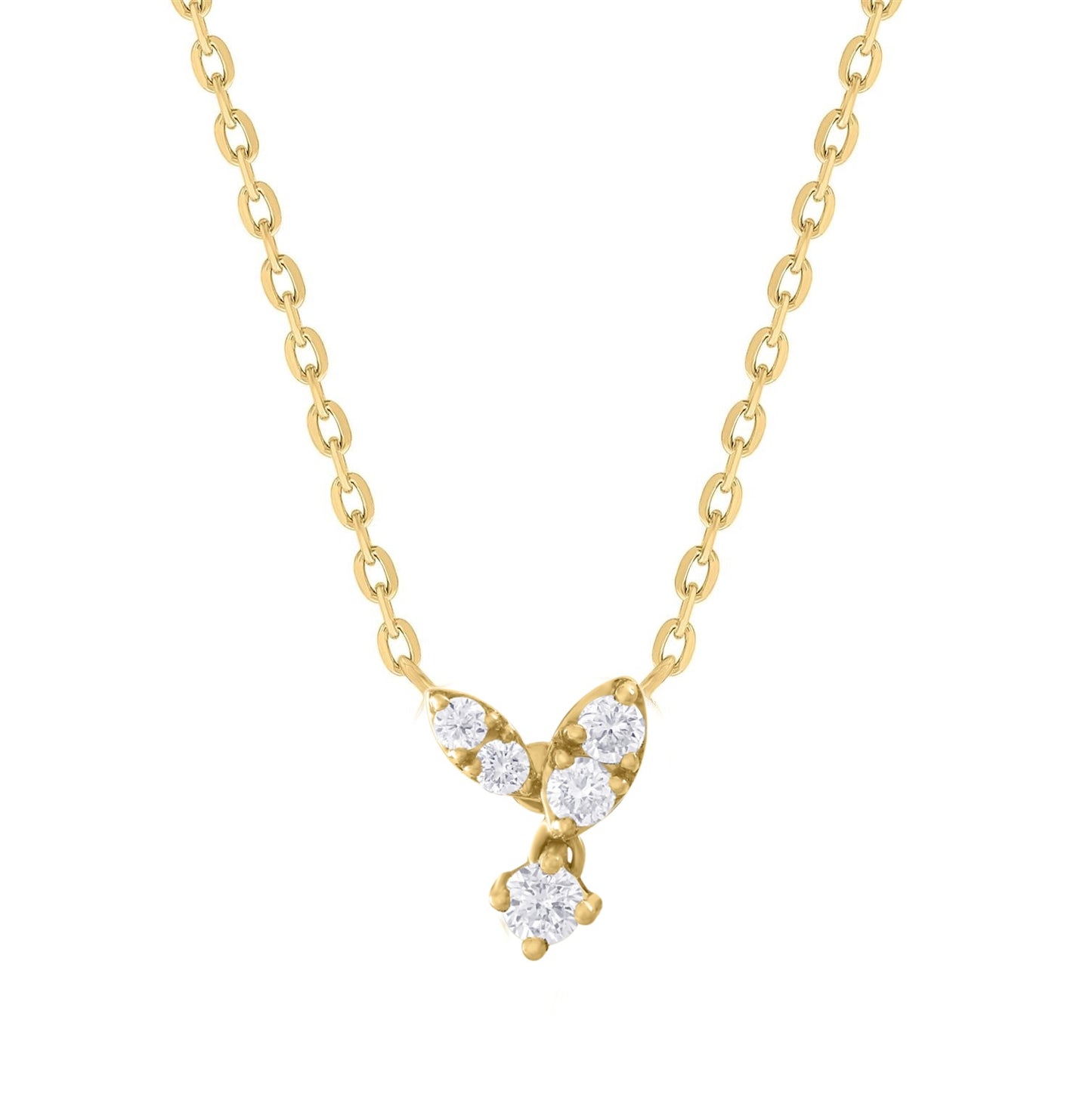 14k Gold Miniature Diamond Dangling Necklace