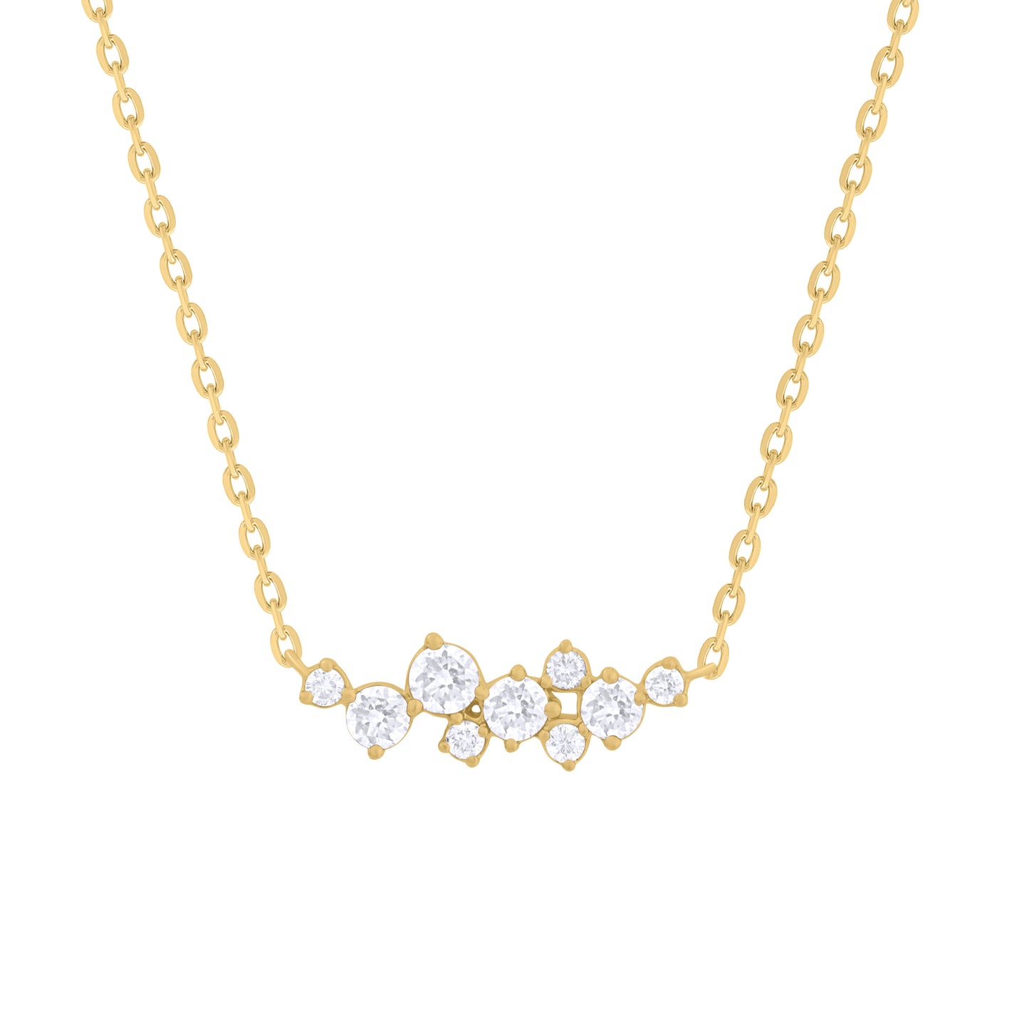 Small Diamond  Cluster Necklace