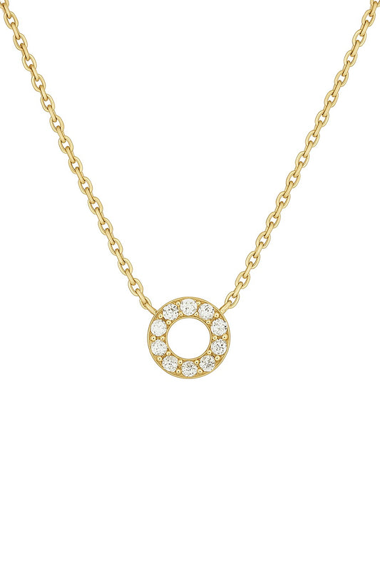 Diamond Pave Open Circle Necklace