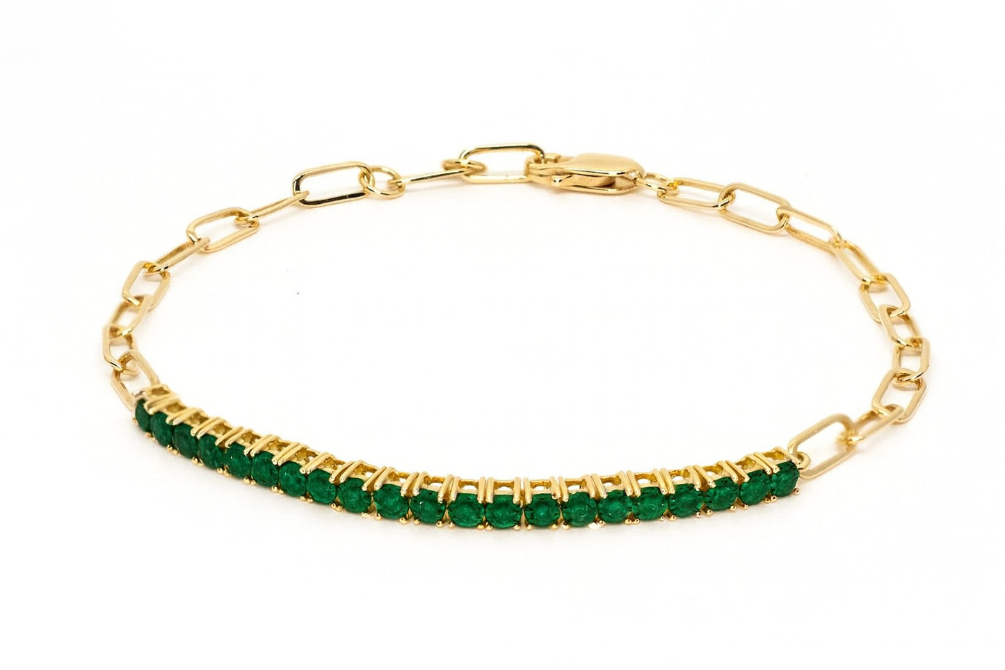 Color Stone Paperclip Bracelet