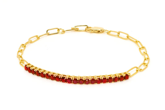 Color Stone Paperclip Bracelet