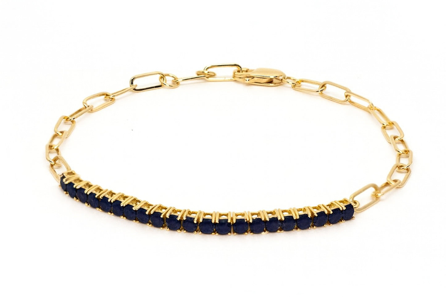 Color Stone Paperclip Bracelet