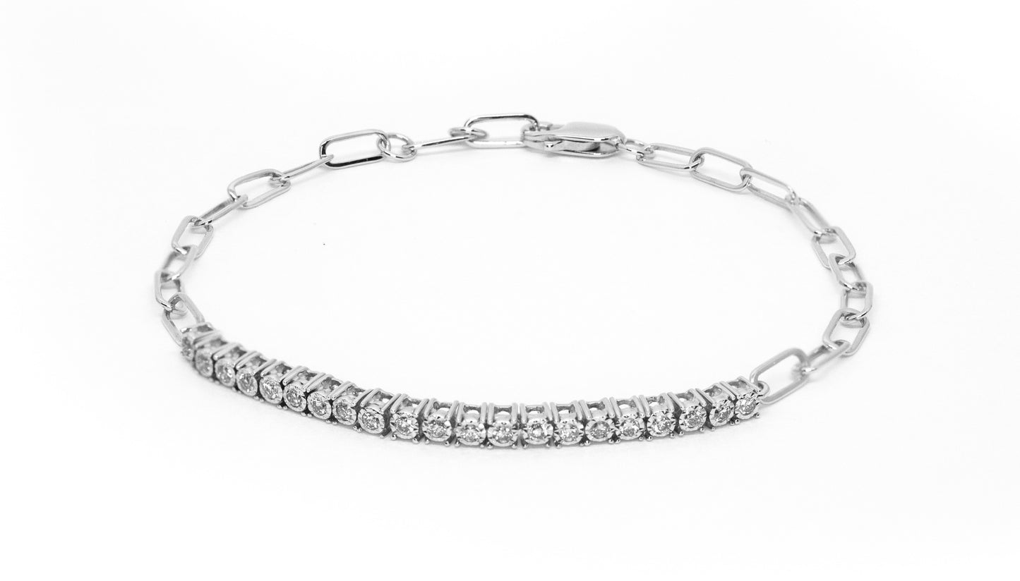 Diamond Paperclip Bracelet