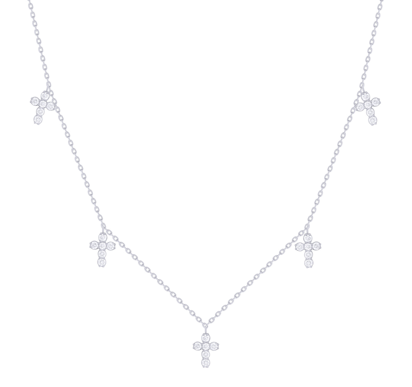 Cinq Diamond Cross Dangle Necklace