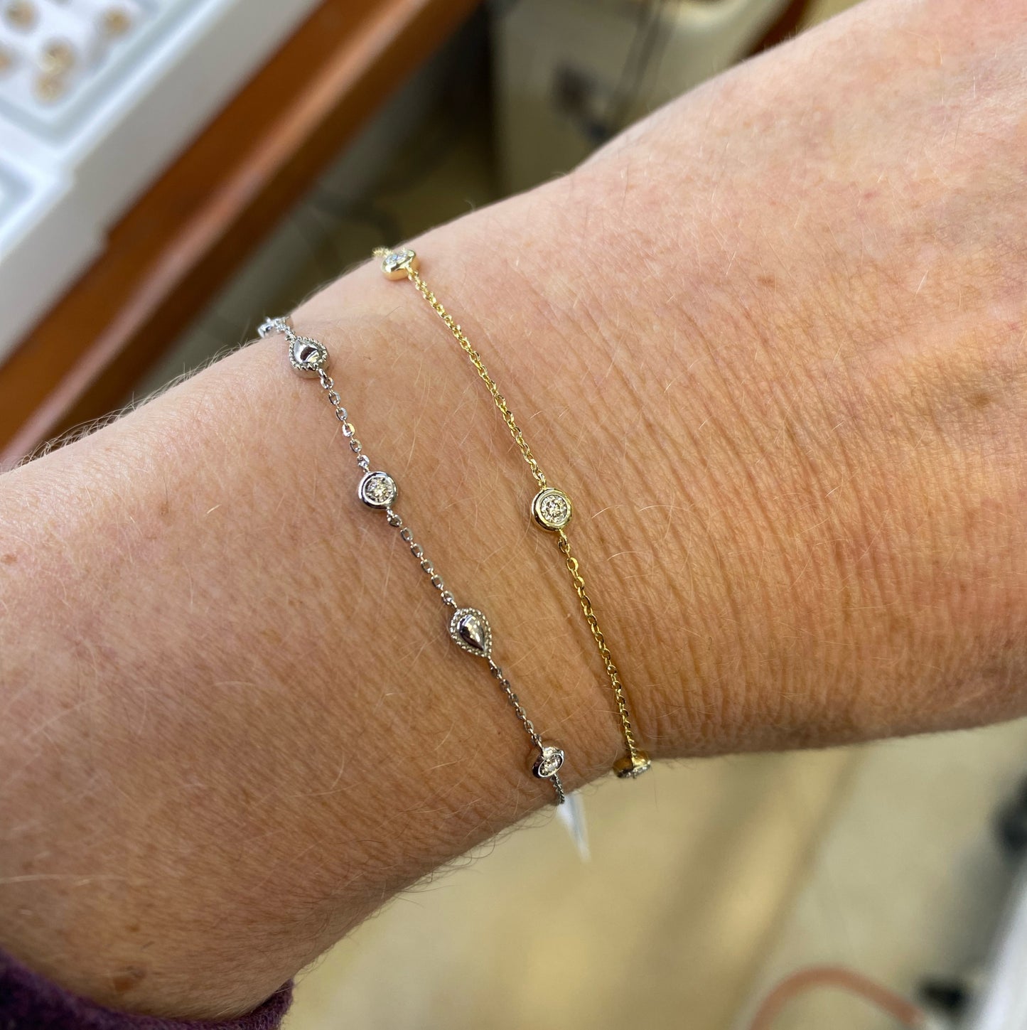 Diamond Bezel Station Bracelet