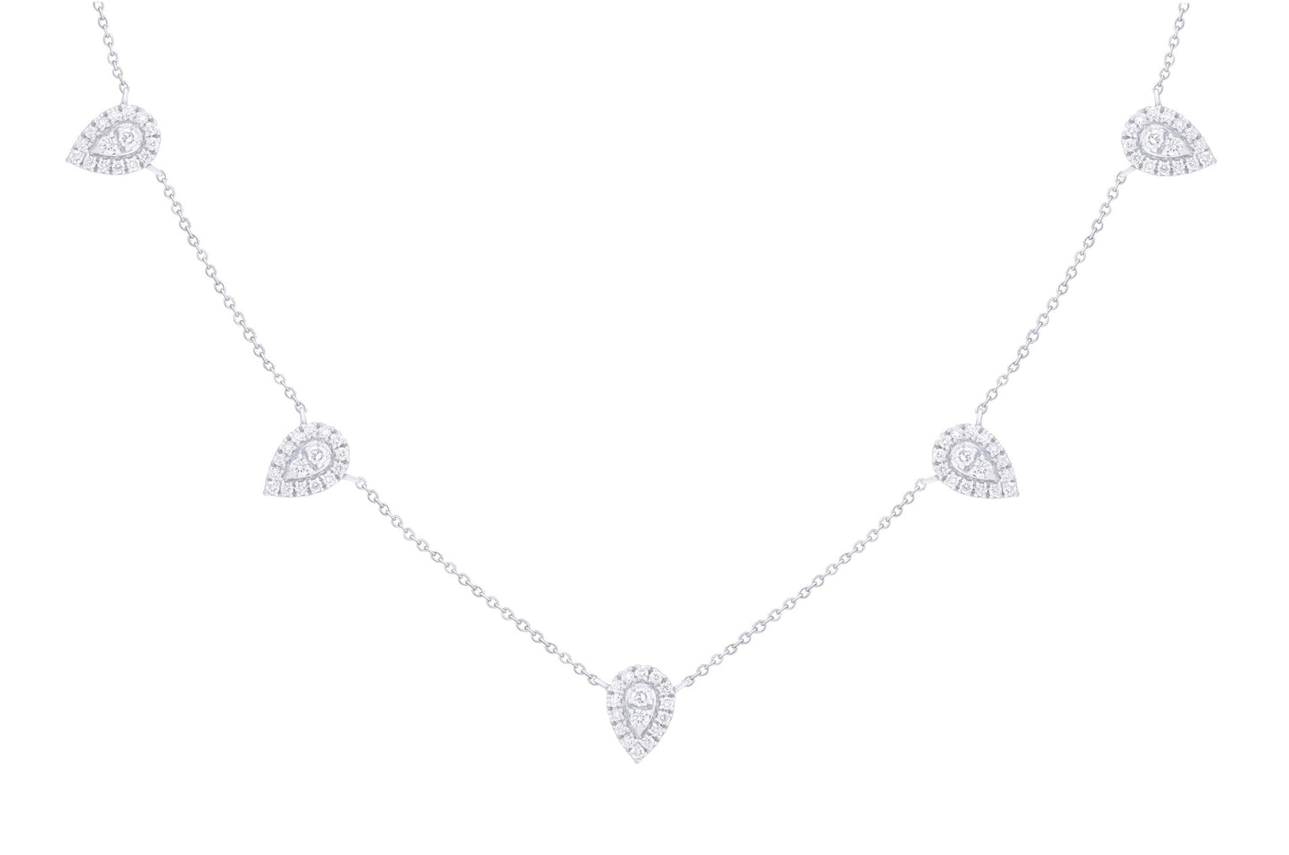 Diamond Pave Drops Station Necklace