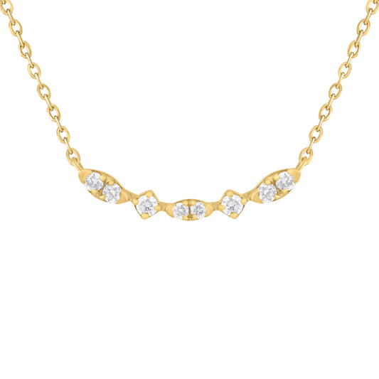 Curved Diamond Bar Necklace
