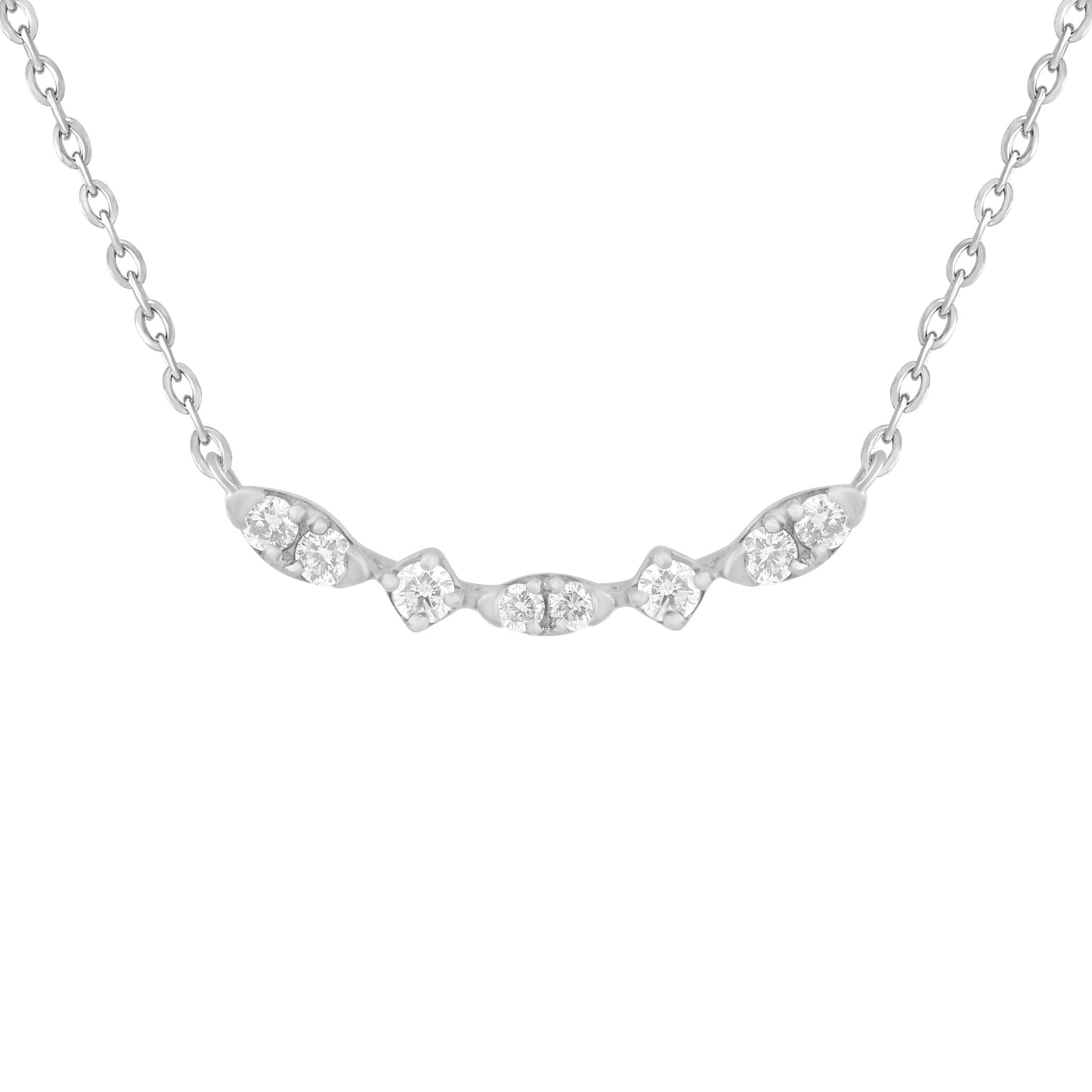 Curved Diamond Bar Necklace