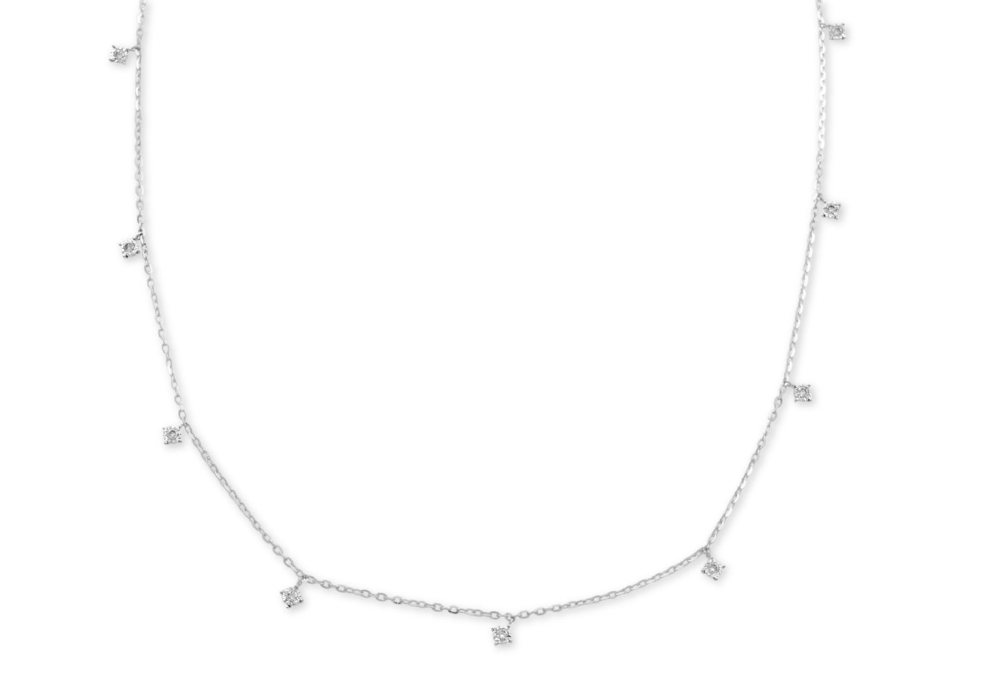 Multi Dangling Diamond Illusion Necklace