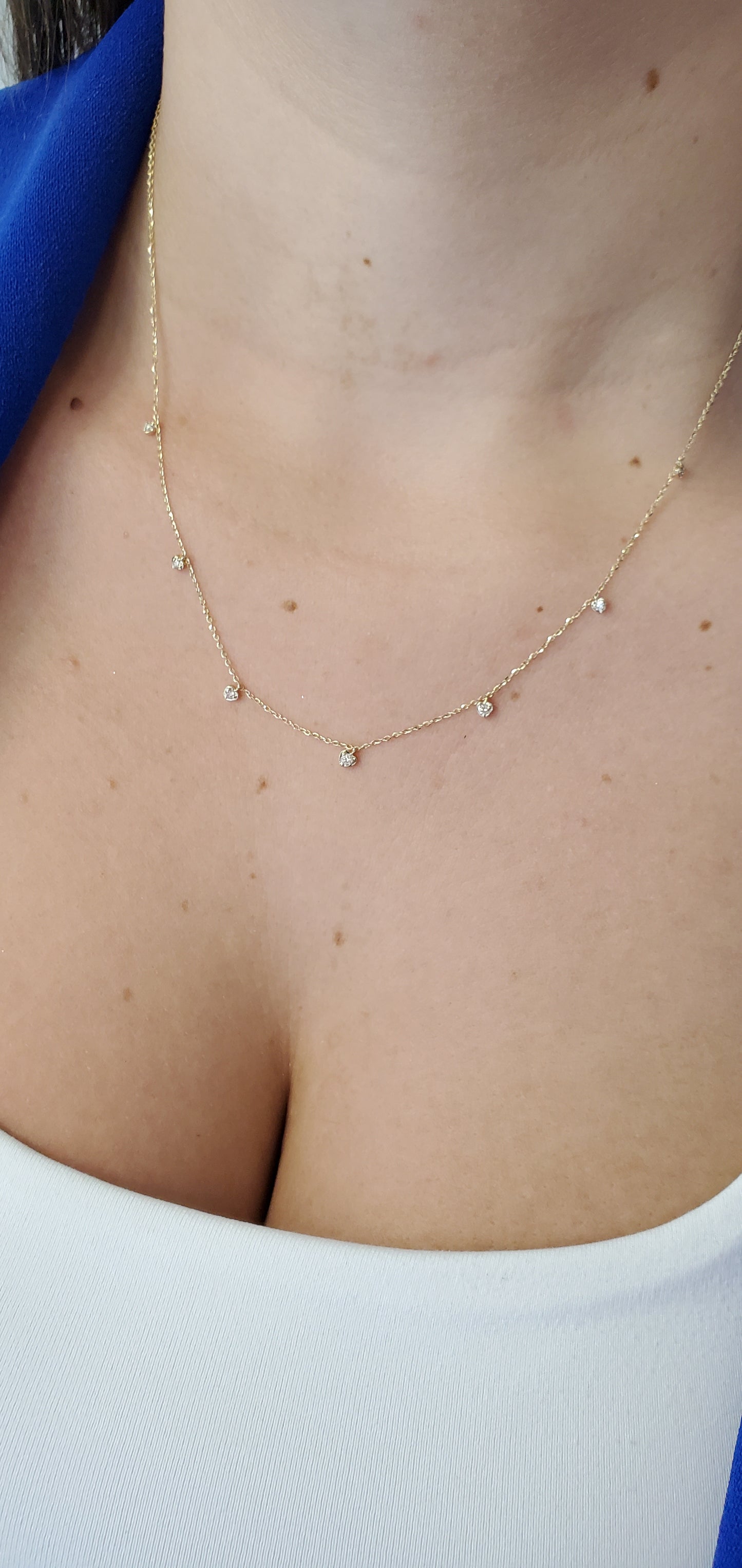 Multi Dangling Diamond Illusion Necklace