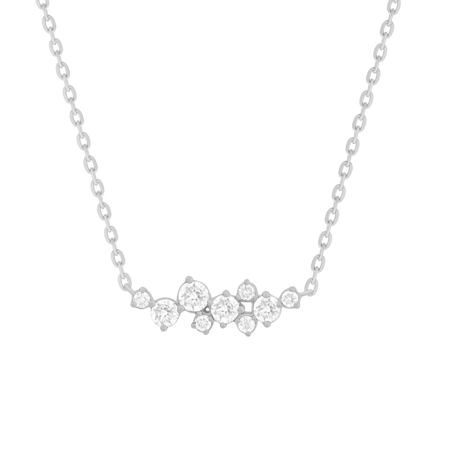 Small Diamond  Cluster Necklace