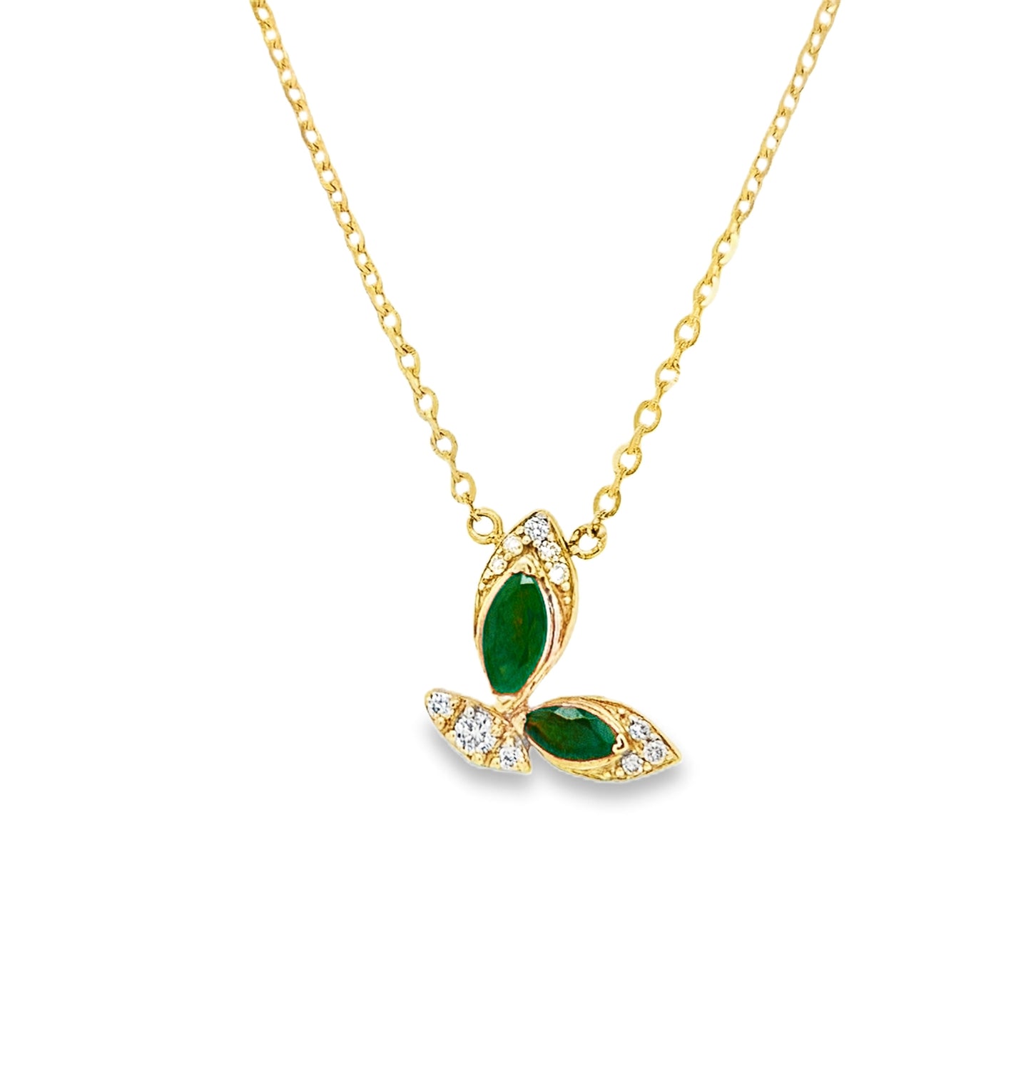 Color Stone Marquisse Diamond Butterfly Necklace