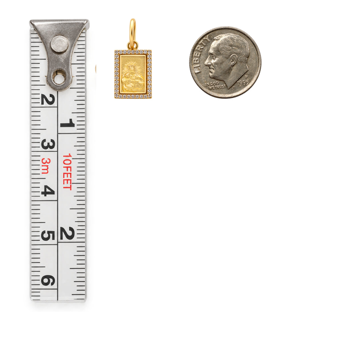 Small Diamond Scapular Medal Pendant