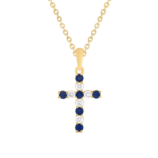 Diamond Ruby Emerald Blue Sapphire Cross