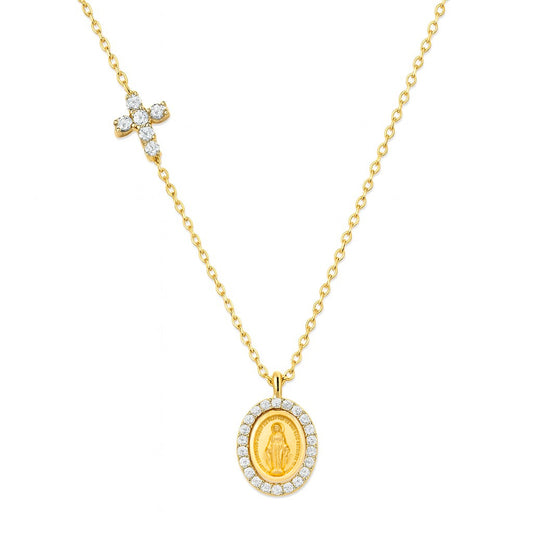Diamond Miraculous with Cross Necklace