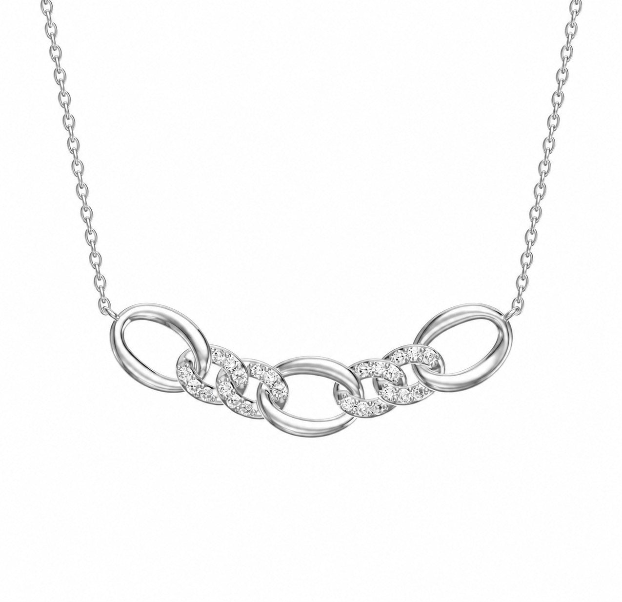 Diamond Figaro Cable Link Necklace