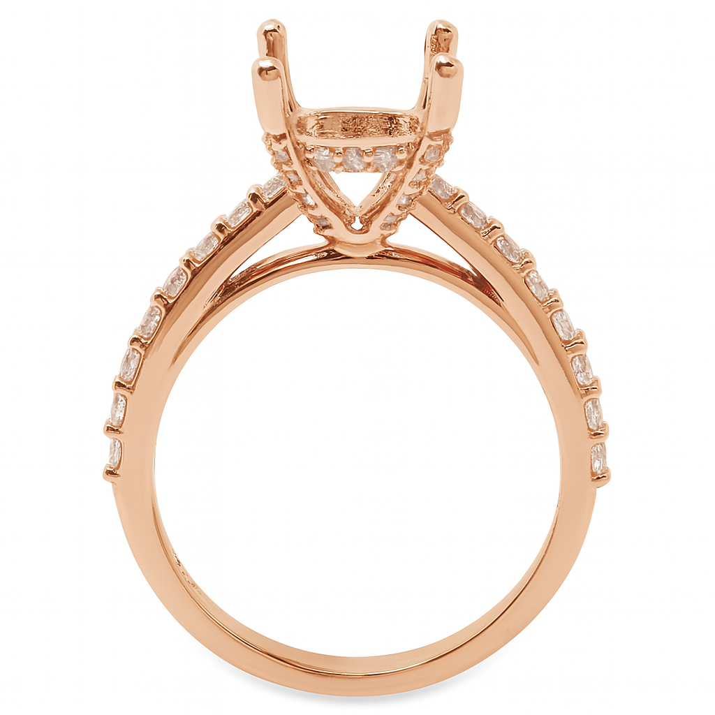The Bella Diamond Semi-Mount Setting 18K Rose Gold