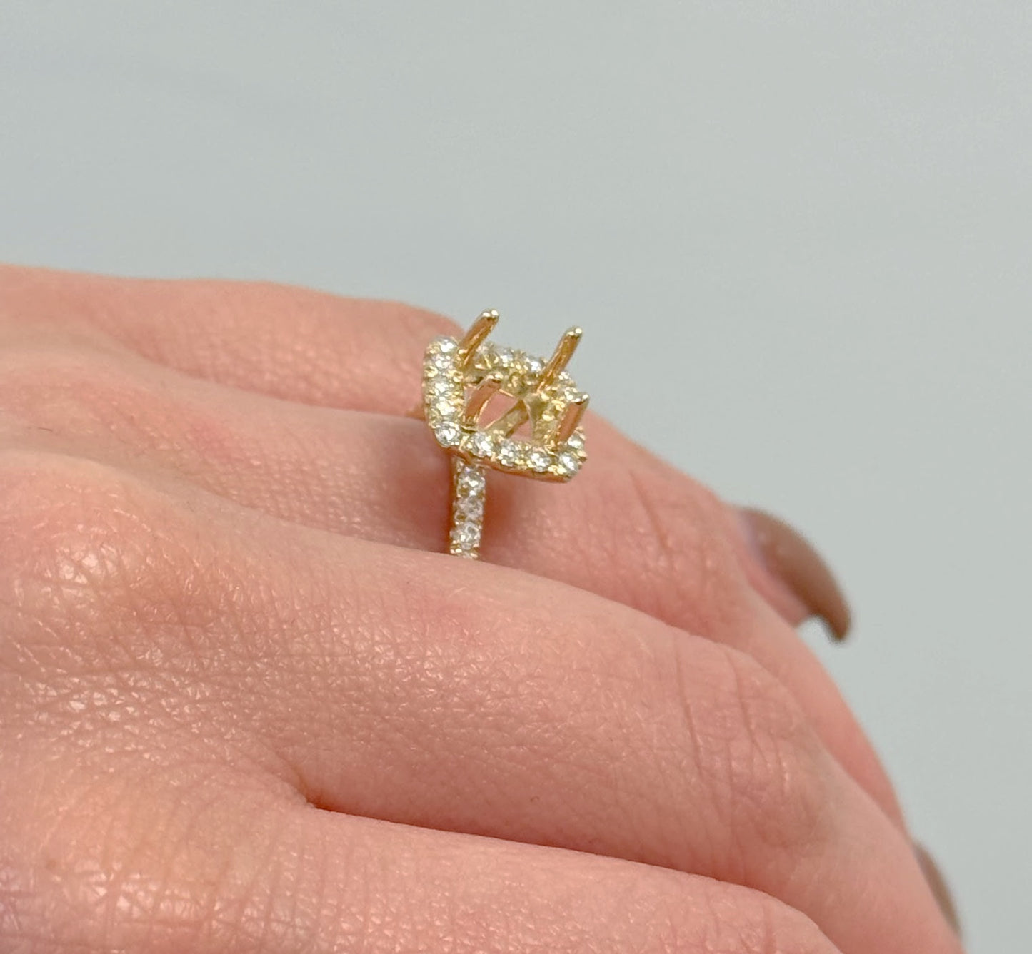 Signature Square Halo Diamond Engagement Ring Setting