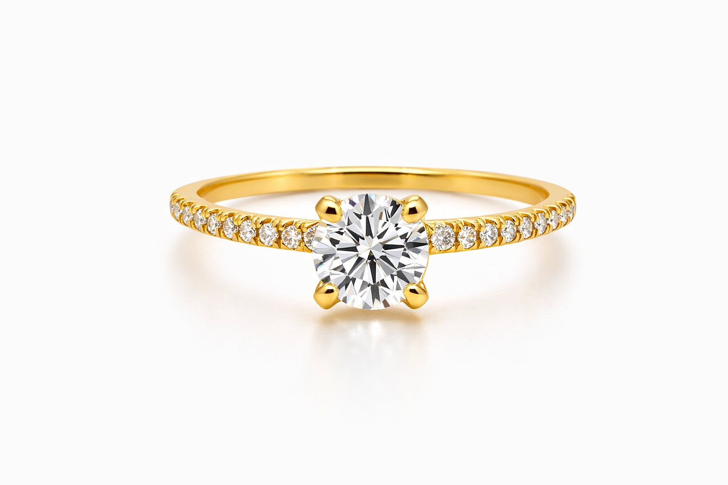 18K Yellow Gold Diamond Engagement Ring Setting