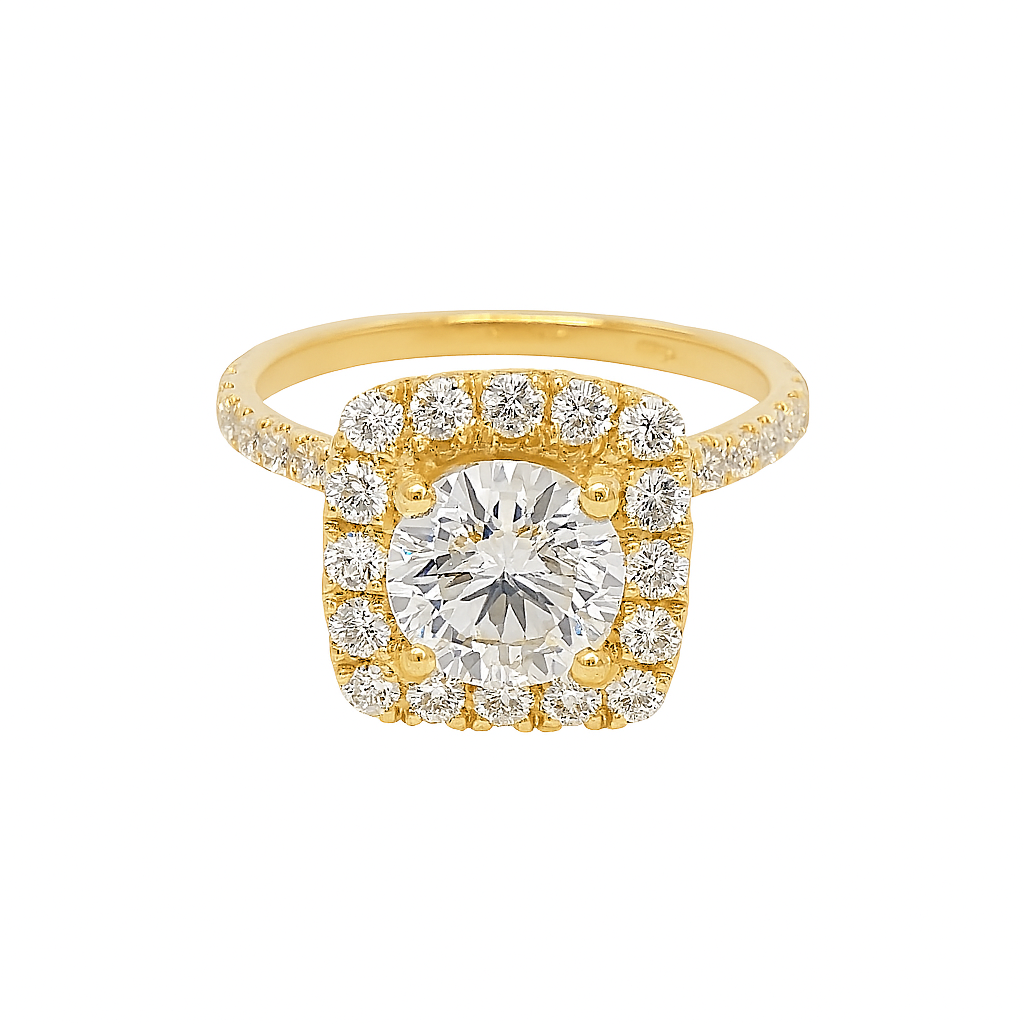 Signature Square Halo Diamond Engagement Ring Setting
