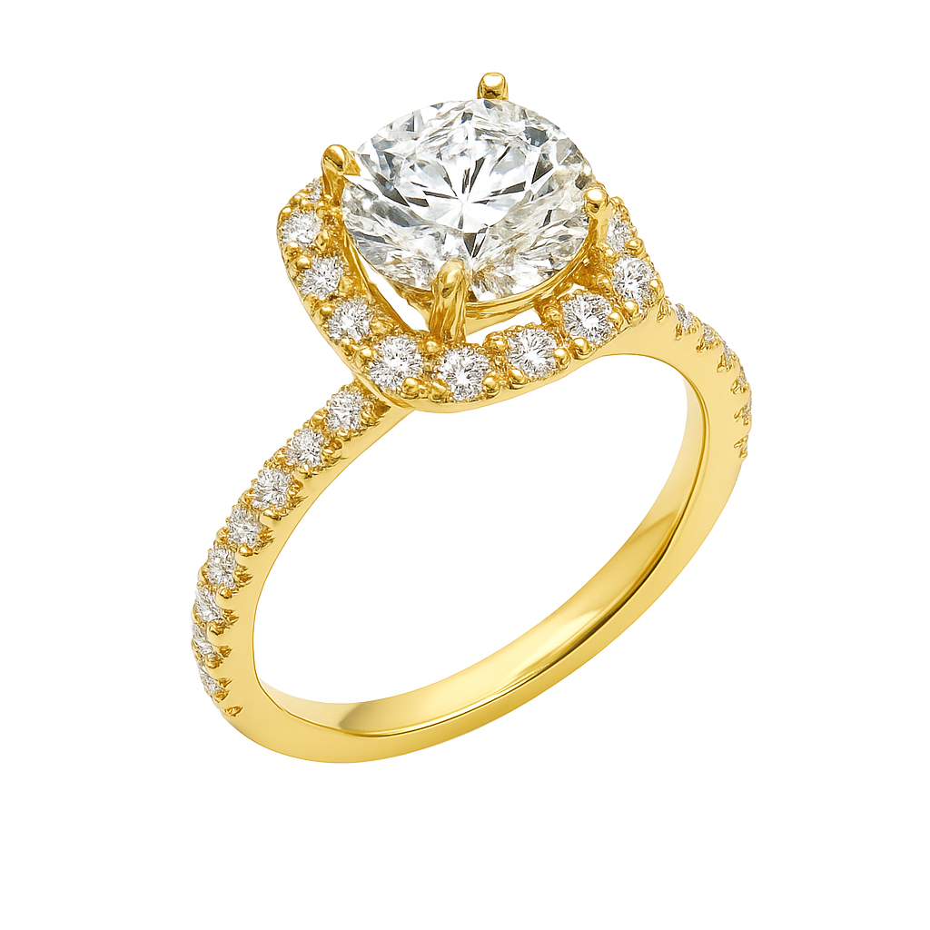 Signature Square Halo Diamond Engagement Ring Setting
