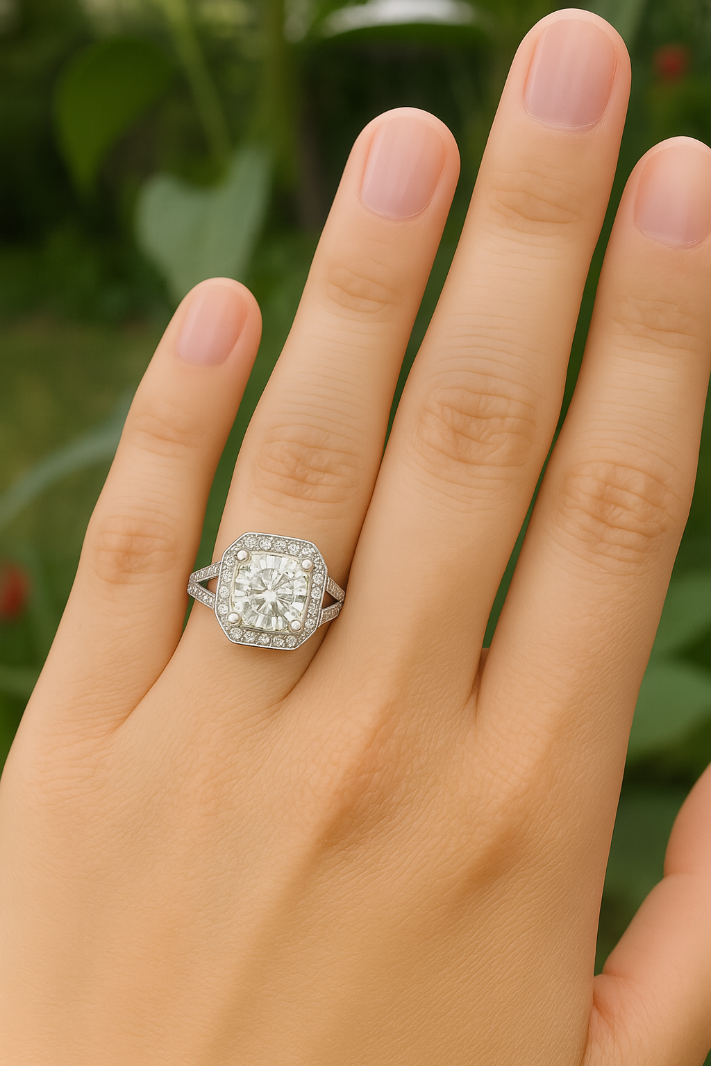 18K White Gold Micro-Pave Diamond Semi Mount Engagement Ring