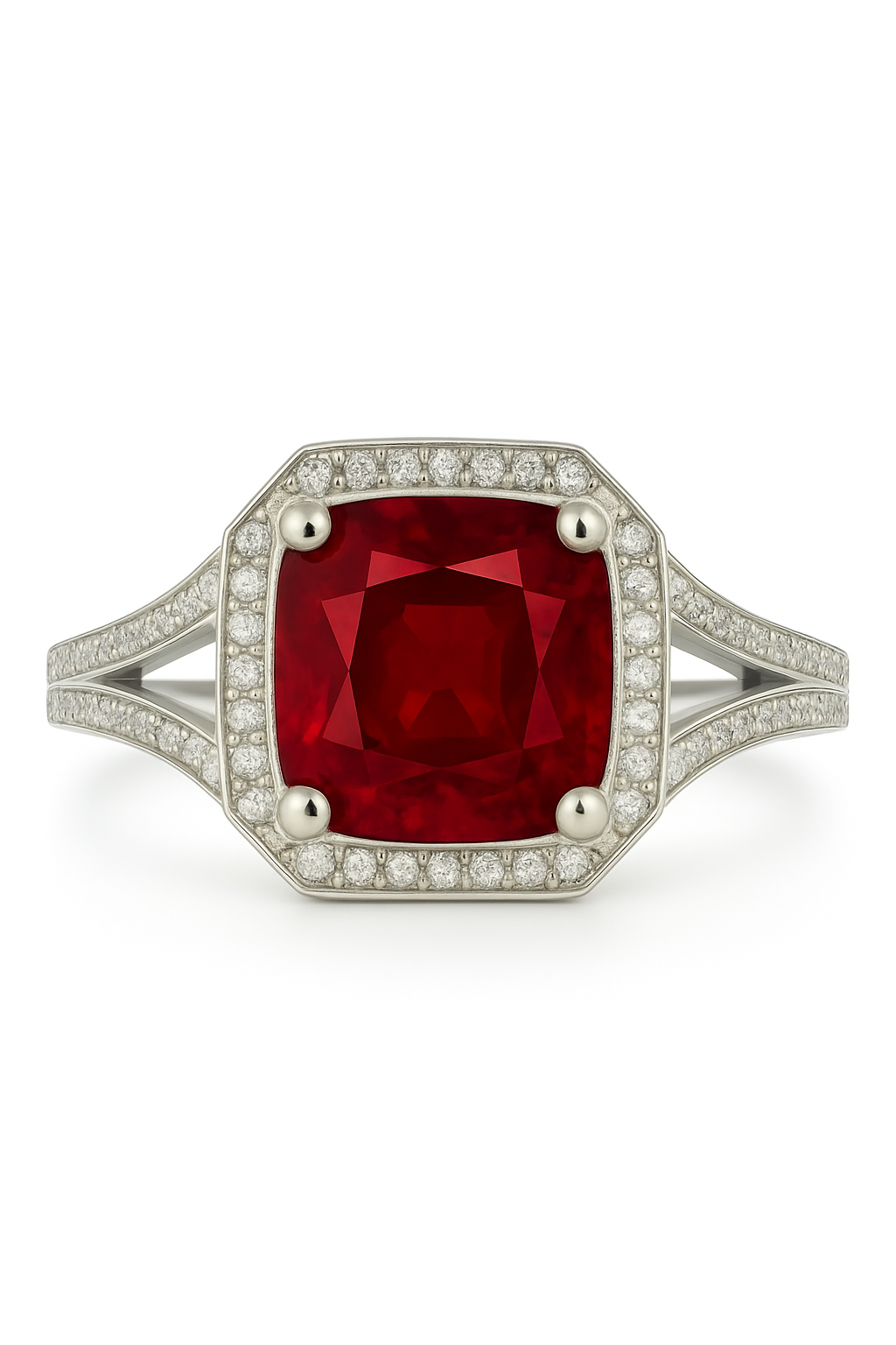 18K White Gold Micro-Pave Diamond Semi Mount Engagement Ring