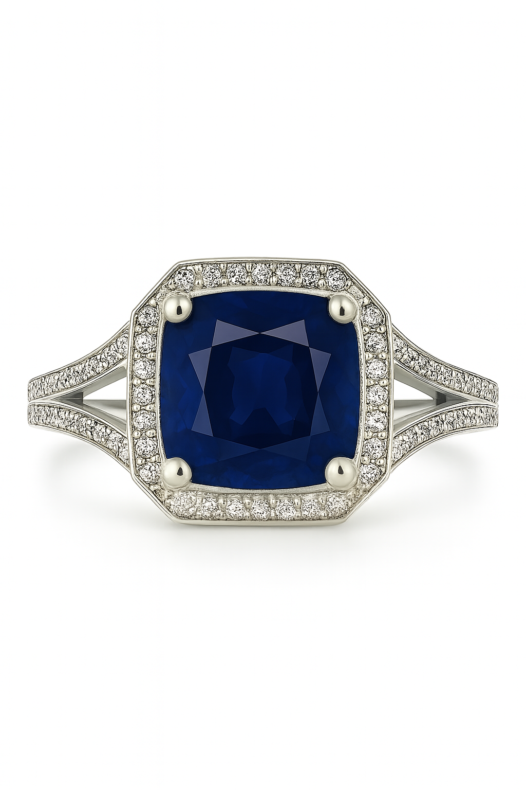 18K White Gold Micro-Pave Diamond Semi Mount Engagement Ring