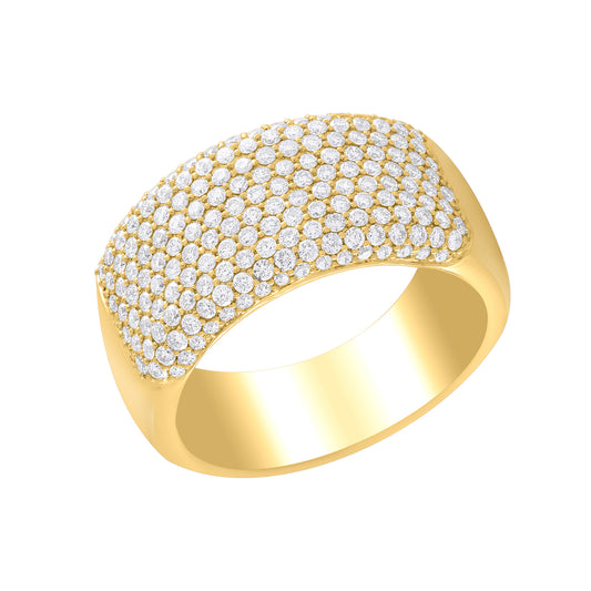 Wide Pave Diamond Dome Ring