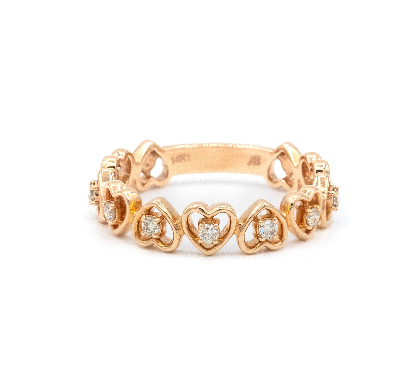 14K Multi Heart Ring with Diamod in the center