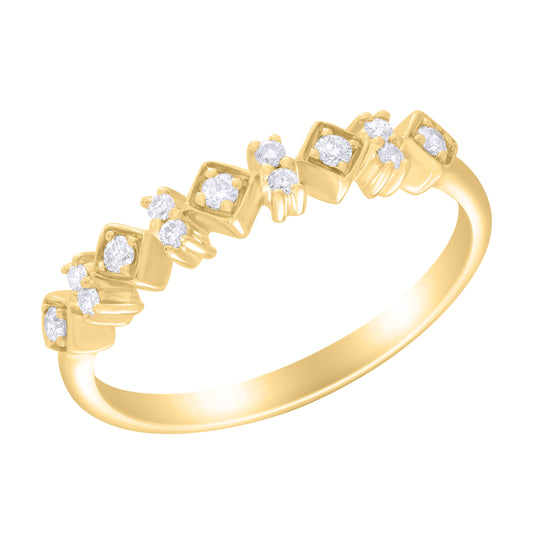 14K Gold Multi Shape Diamond Ring