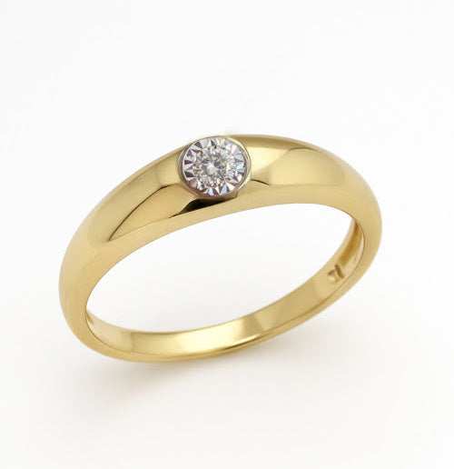 Gold Classy Diamond Illusion Mini Dome Ring
